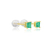 Colombian Emerald Square-Cut Stud Earrings in 18k Yellow Gold - ASSAY