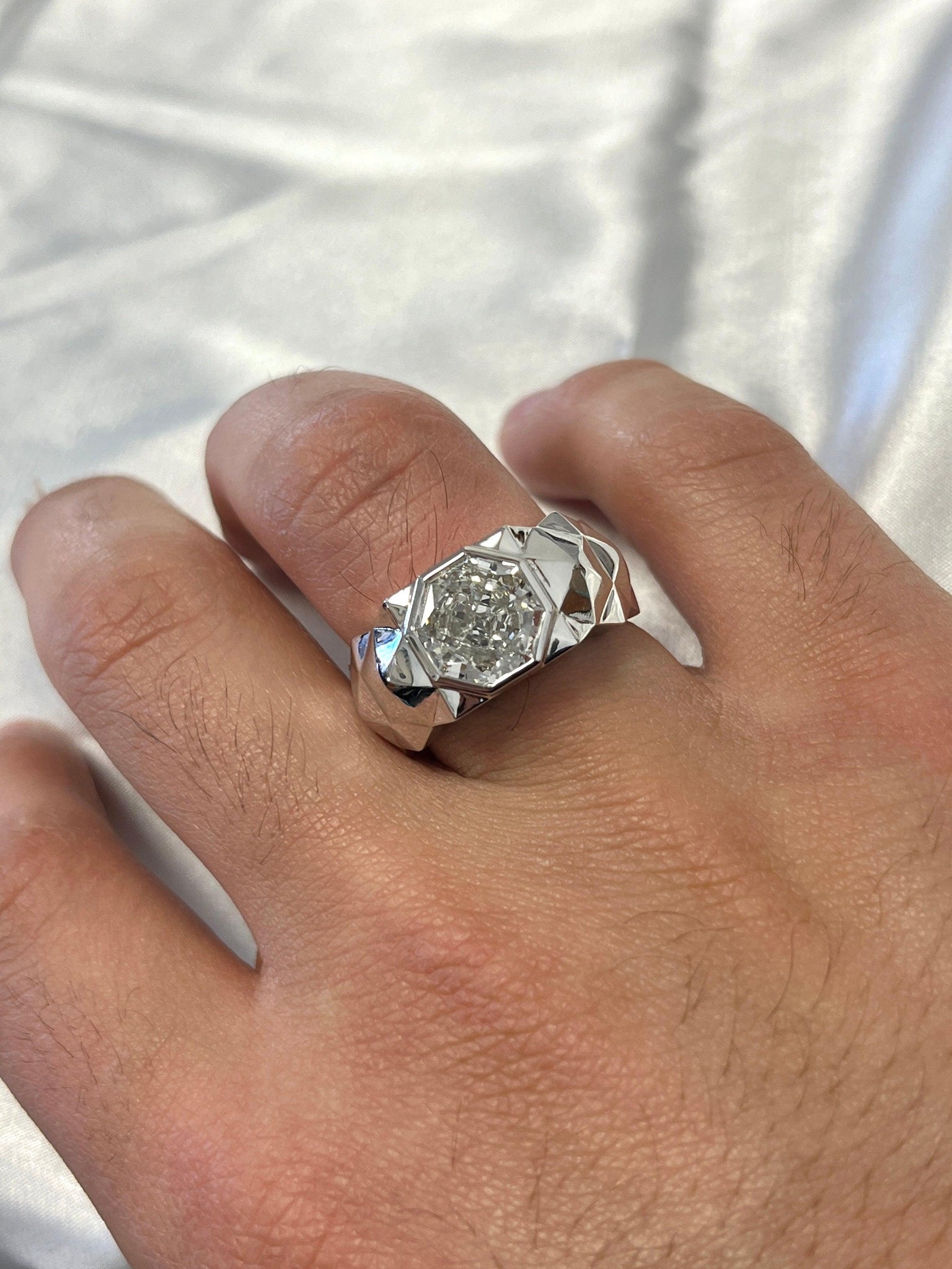 Filigree Scrolls 1/4 Carat Diamond Engraved Art Deco Engagement Ring i —  Antique Jewelry Mall