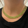 45 Carat Green Peridot Cluster Choker Necklace in 14K Yellow Gold-Choker-ASSAY