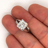 4.11 Carat Radiant Cut Lab Grown Diamond CVD in 14K White Gold Split-Shank Semi-Mount Diamond Side Stones-Diamond Ring-ASSAY