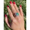 4.30 carat natural Colombian Emerald in Diamond cluster ring - ASSAY