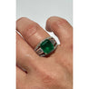 4.70 carat Emerald and diamond 14k white gold ring - ASSAY