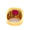 6.20 Carat GRS certified Ruby Mens Ring in 14k Yellow Gold - Rings