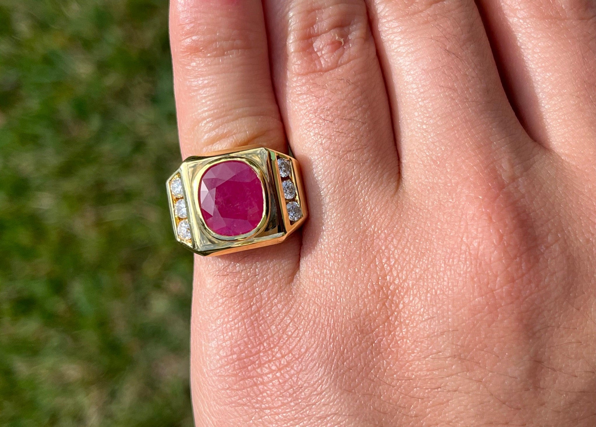One Carat Ruby ring, Black band, 1ct precious gemstone rings mens ring –  Upstate Resin Works LLC