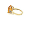 7 Carat Emerald Cut Citrine and Round Cut Diamond Ring in 14k Yellow Gold-Rings-ASSAY