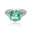 Antique Art Deco Platinum Natural Emerald Ring - ASSAY
