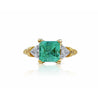 Art Deco Inspired 1.95 Carat Colombian Emerald Ring in 18k Yellow Gold - ASSAY