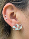 Celestial Cloud and Star Diamond Stud Earrings in 18k White Gold-Earrings-ASSAY
