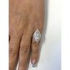 GIA Certified 2.38 Carat Marquis-Cut, H Color, Si1 Clarity Diamond set in 18k white gold and diamond halo ring - ASSAY