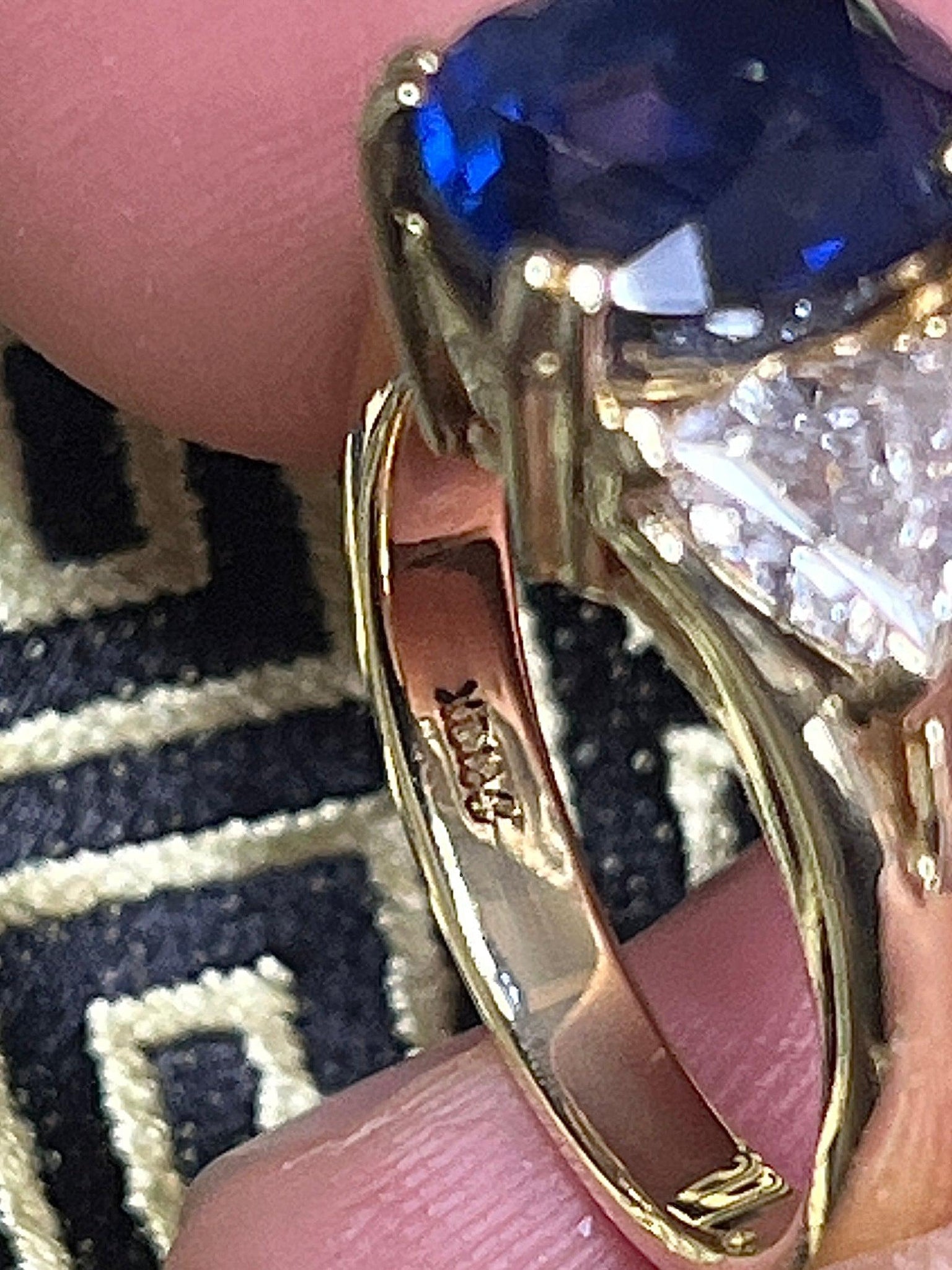 11x9mm Emerald Cut Created Sapphire and 1 ctw Lab Grown Diamond Three-Stone  Engagement Ring - Grownbrilliance