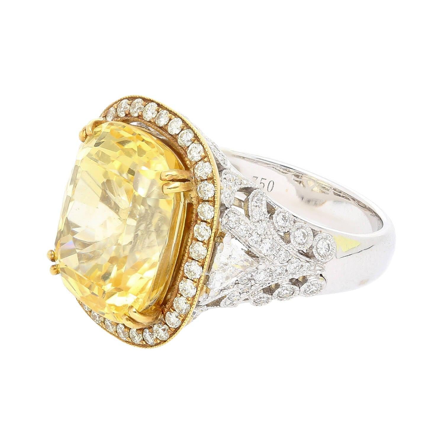 Custom Yellow Sapphire And Diamond Halo Engagement Ring #100594 - Seattle  Bellevue | Joseph Jewelry