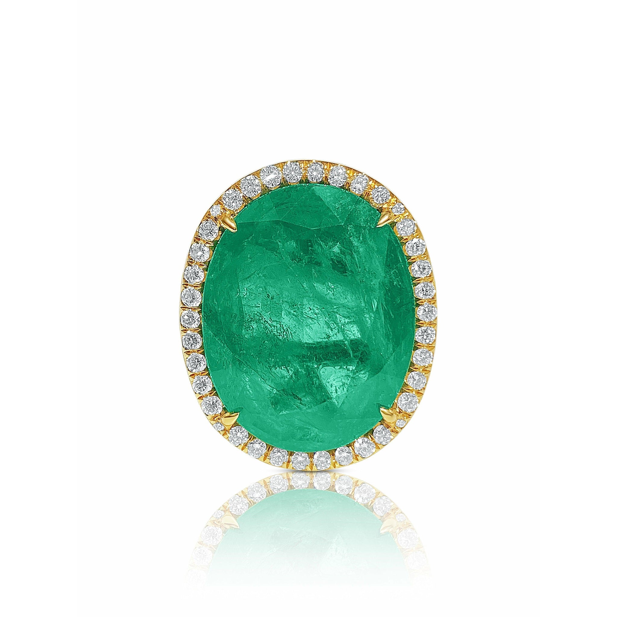 10 Carat GIA certified Oval Cut Emerald set in 18k solid gold ring - ASSAY