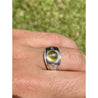 GRS Certified Chrysoberyl Cats Eye Mens Ring 14k White Gold Setting - ASSAY
