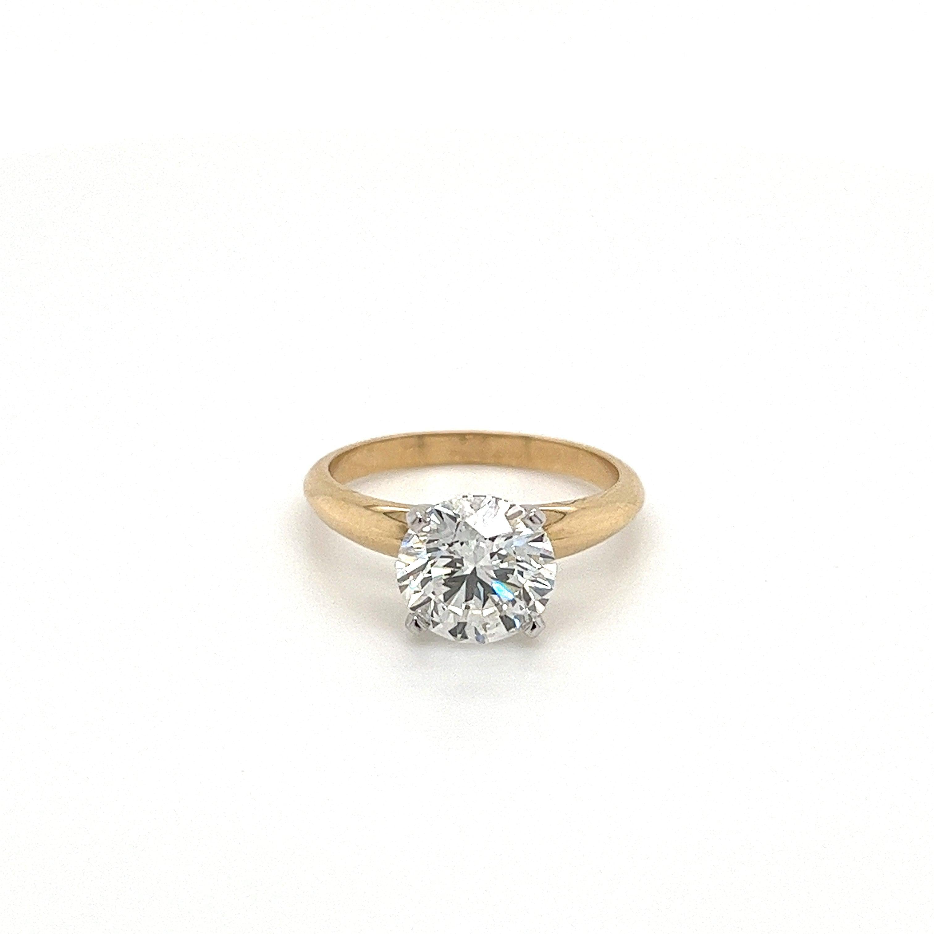 VS1 Round Cut Lab Grown Diamond 2-Tone Solitaire Ring-Rings-ASSAY