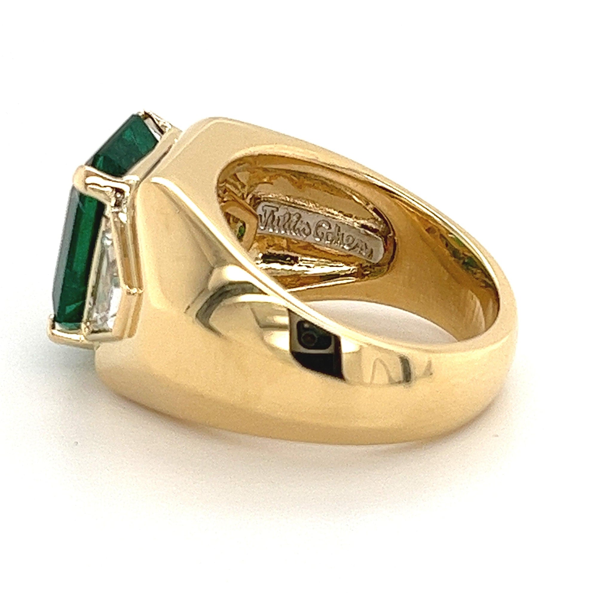 Julius Cohen Signed AGL Certified 5.40 carat Emerald Minor Oil 18k Gold Ring-Assay Jewelers-ASSAY
