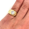 Men's Natural 1.70 Carat Round Cut Diamond In 14K Gold Bezel Set Ring-Diamond Ring-ASSAY
