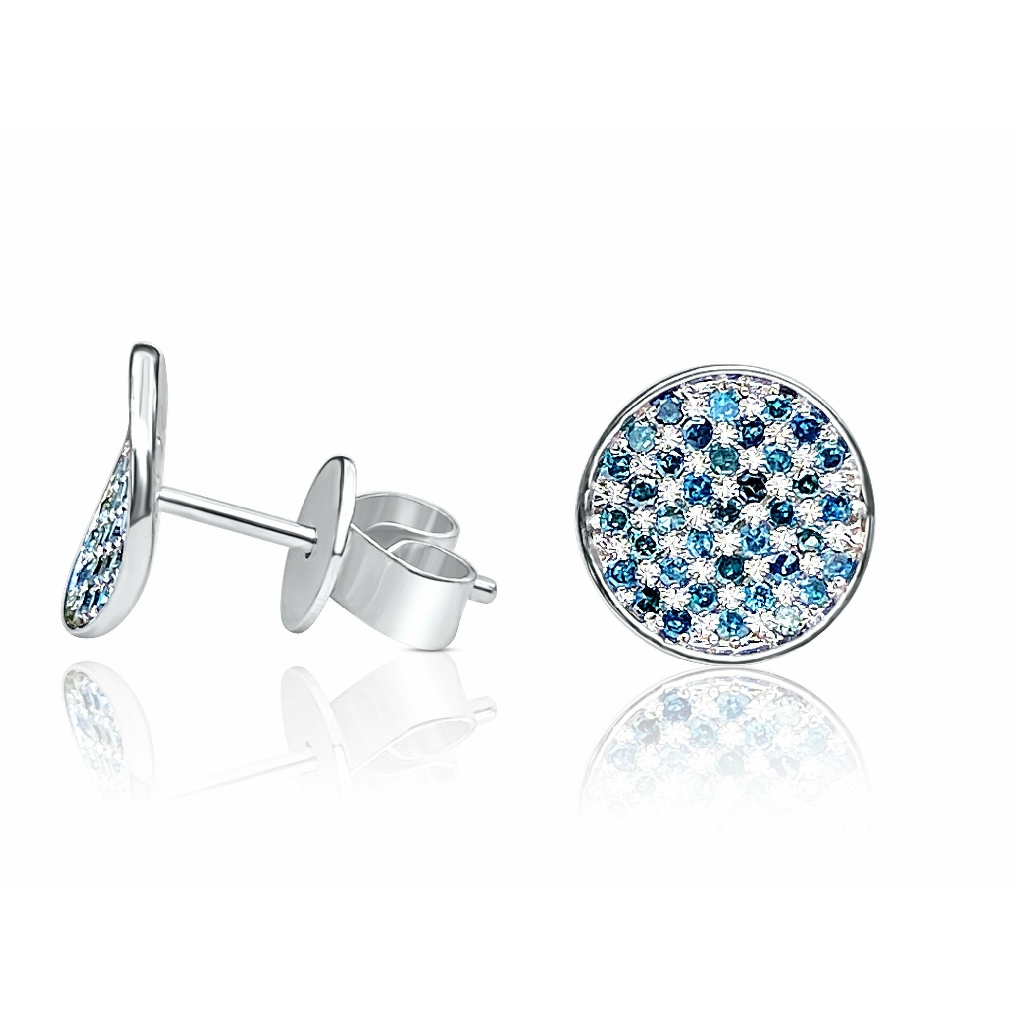 Natural Blue Diamond Circle Stud Earrings - ASSAY
