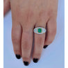 Natural Colombian Emerald Cocktail in 18k white gold Ring - ASSAY
