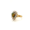 Natural Pear Shape Opal and Marquise Cut Diamond Halo Ring-Rings-ASSAY