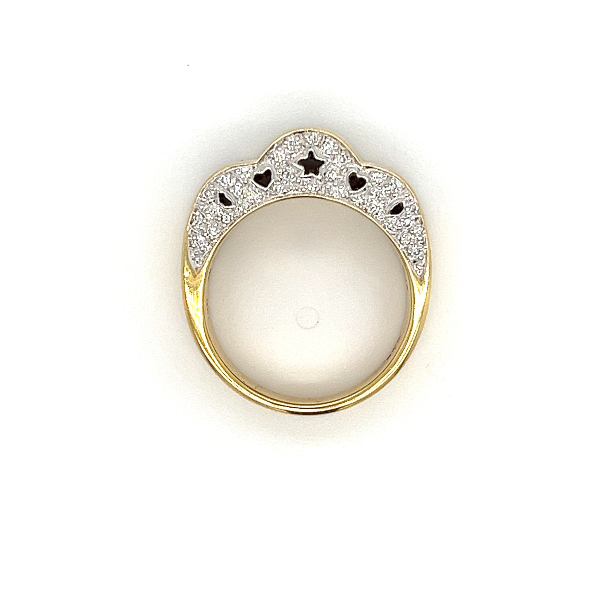 Natural Princess Cut Diamond Star Cluster Ring in 18k gold - Rings