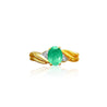Oval Cut 0.72ct Natural Emerald in 14k solid Gold Ring - ASSAY