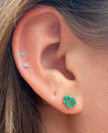 Oval Cut Natural Emerald Stud Earrings in 18k Solid Gold - ASSAY