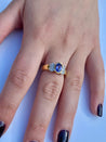Oval Cut Violet Tanzanite in 14k Solid Gold Bowtie Ring - ASSAY