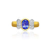 Oval Cut Violet Tanzanite in 14k Solid Gold Bowtie Ring - ASSAY