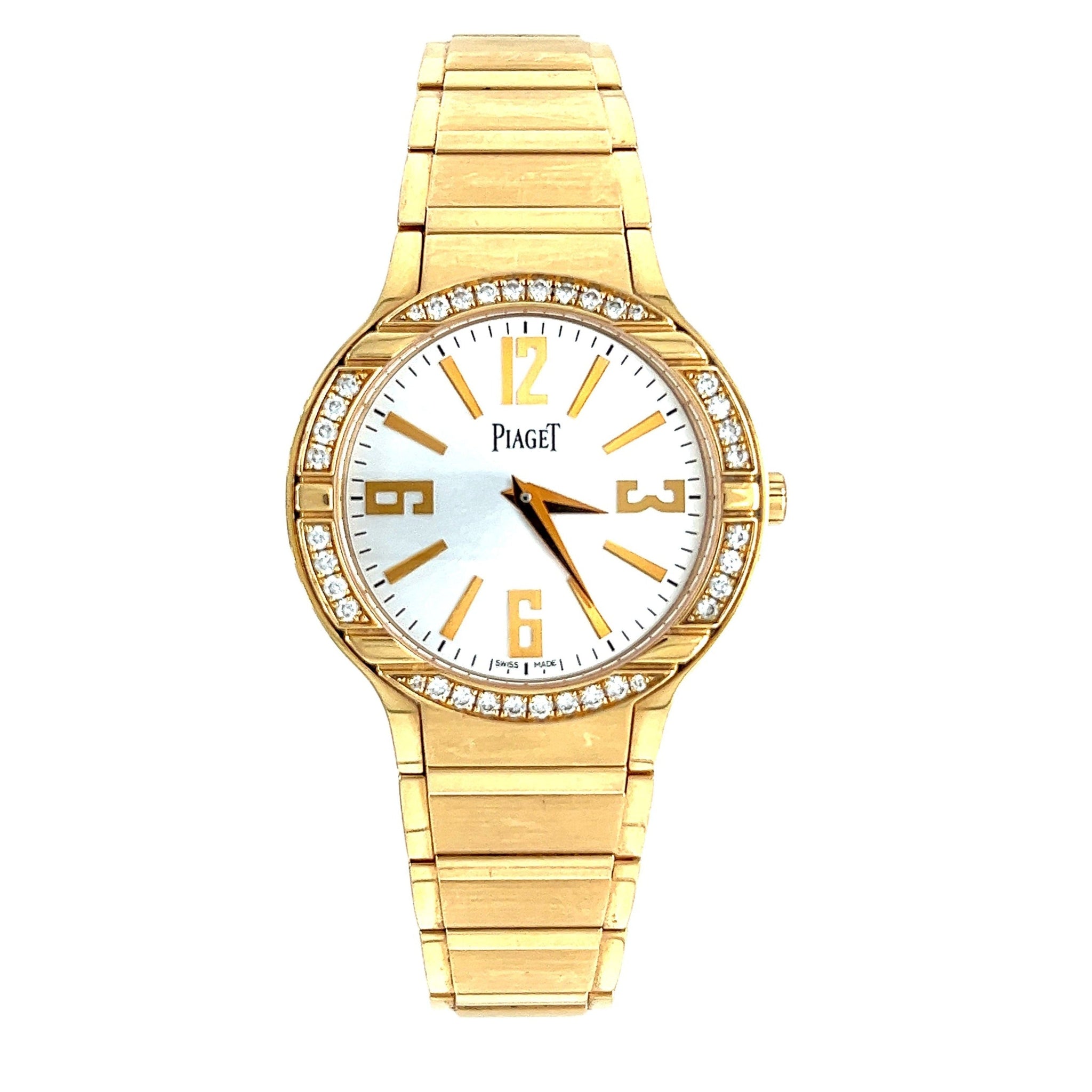 Piaget Polo Ladies 32mm Watch in 18K Yellow Gold With Diamond Bezel and Piaget Papers-Watches-ASSAY