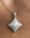 Princess Cut White Gold Diamond Star Necklace in 18k White Gold - ASSAY