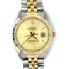 Rolex DateJust 36MM Champagne Tapestry Fluted Dial & Bezel in Two-Tone 18K And Stainless Steel With Jubilee Bracelet and Date and Rolex Box-Watches-ASSAY