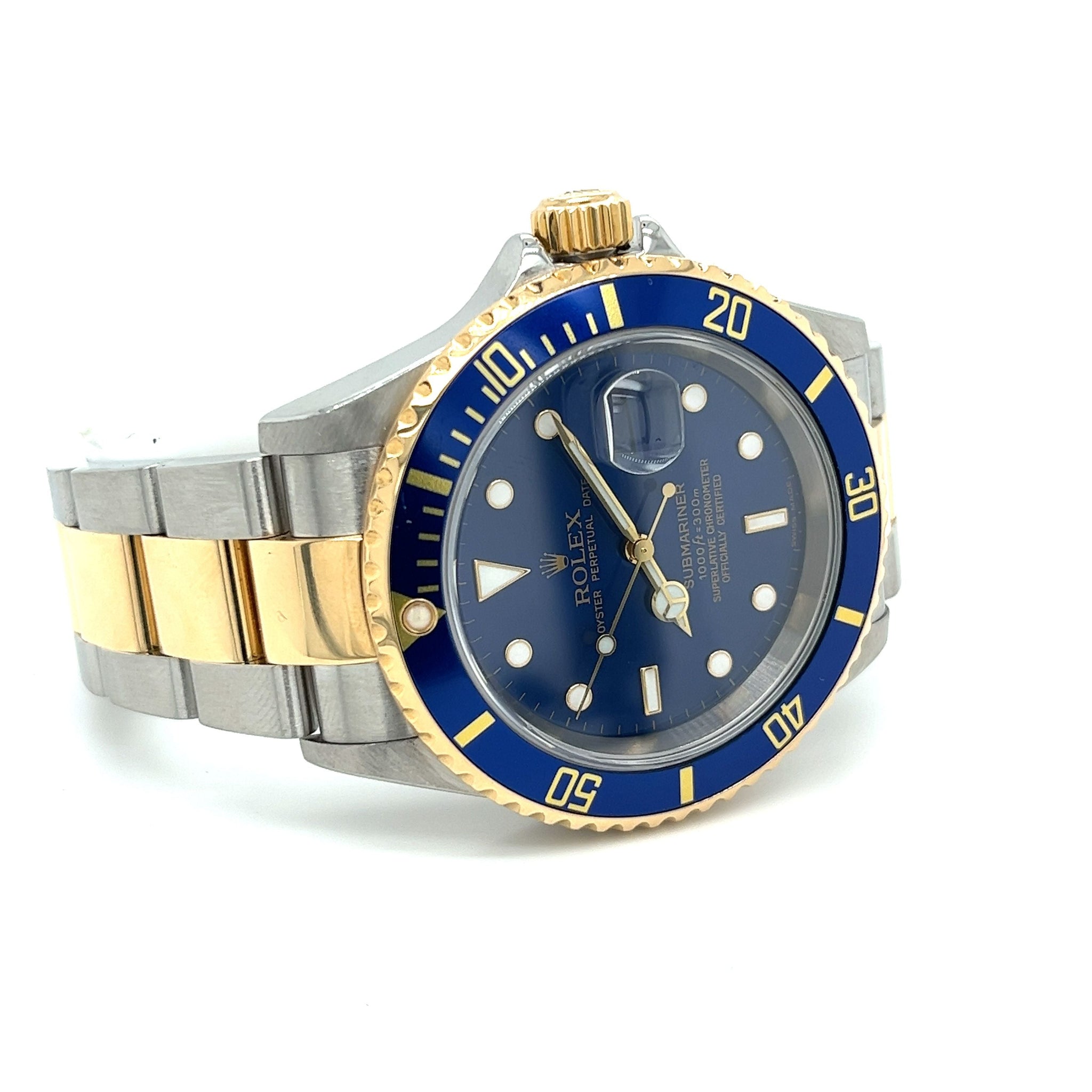 Rolex Submariner Date Blue Dial 40MM Ref. 16613 in 2-Tone Oyster Bracelet | Pre-Owned-Watches-ASSAY