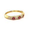 Ruby and Diamond Cluster Bangle in 18K Yellow Gold-Bangle-ASSAY