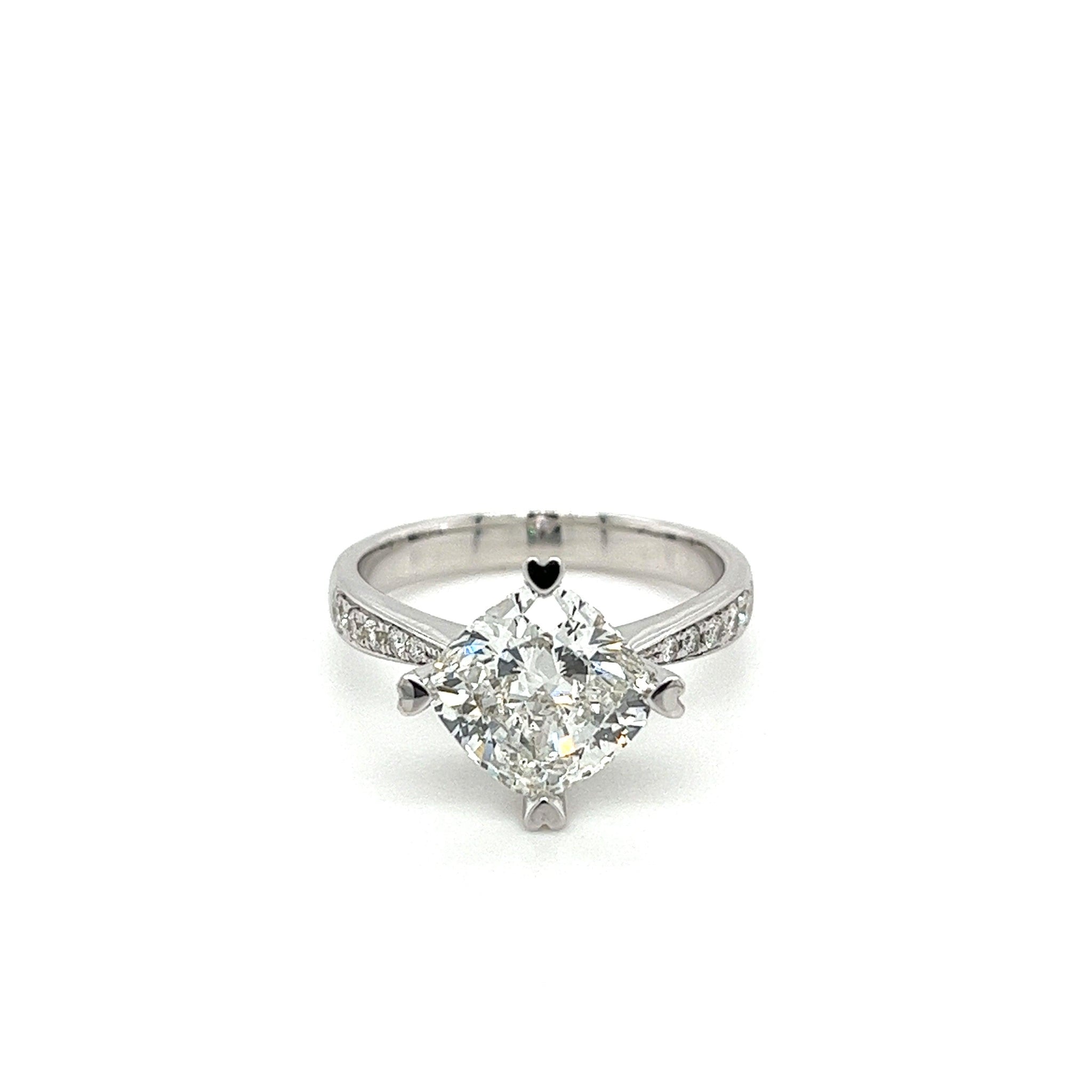 Round Diamond Engagement Ring With Square Halo