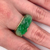 Vintage 14K Yellow Gold Detachable Carved Jadeite Jade Ring-Rings-ASSAY