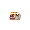 Vintage 14k Gold Retro Style Old Euro Cut Diamond and Baguette Cut Ruby Ring-Rings-ASSAY
