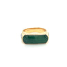 Vintage 18K Yellow Gold Jadeite Jade and 0.20 CTW Diamond Horizontal Wide Face Unisex Ring-Rings-ASSAY