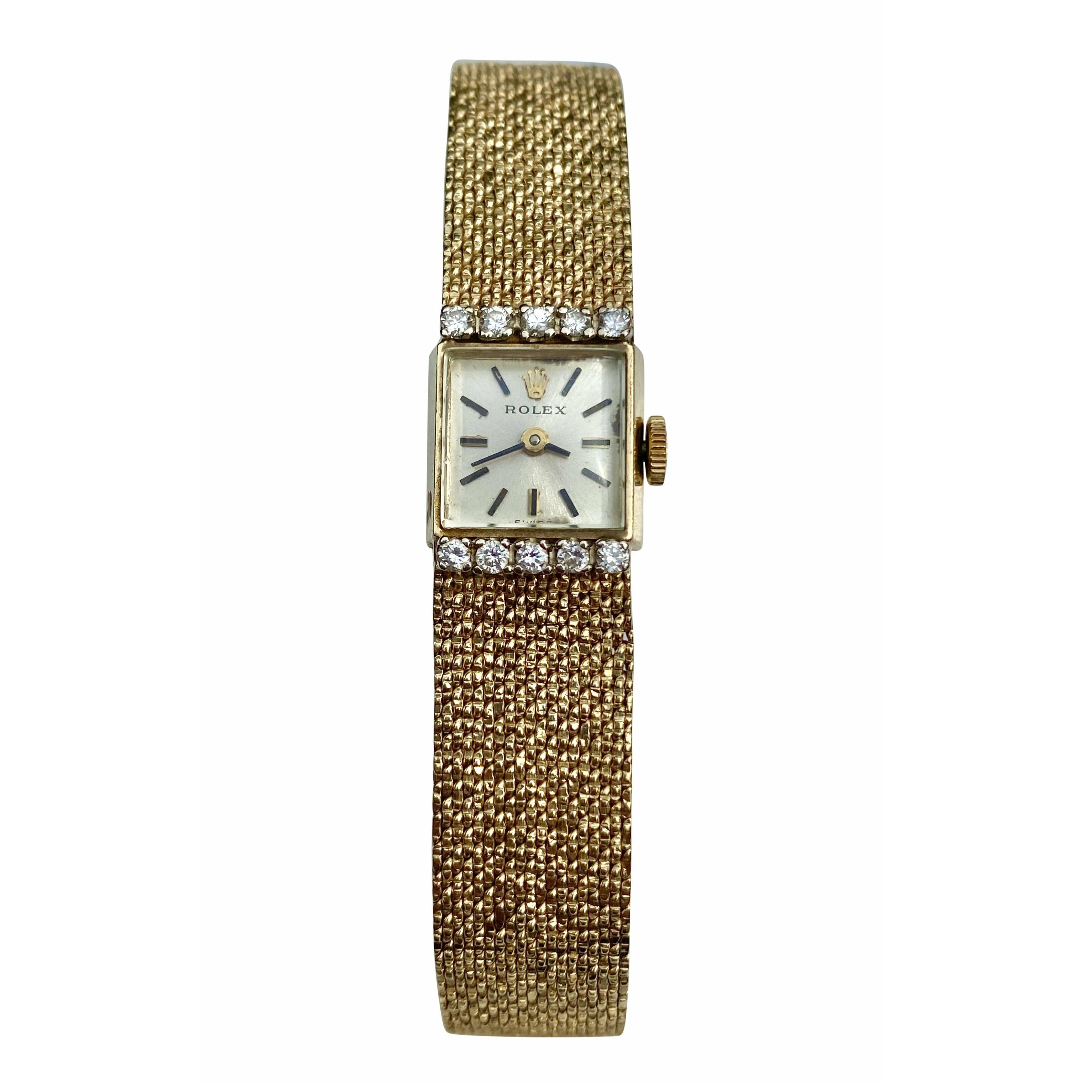 Vintage 1940's Women's Rolex Watch in 14k Gold with Champagne Integral Band-watch-ASSAY