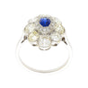Vintage AGL Certified No Heat Burma Blue Sapphire and Old Euro Cut Diamond Ring in Platinum-Rings-ASSAY