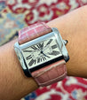 Vintage Cartier Divan 2612 Ladies Wrist Watch W/ Pink Leather Strap-Watches-ASSAY