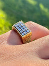 Vintage Diamond Cluster and Gold Mens Pinky Ring - ASSAY