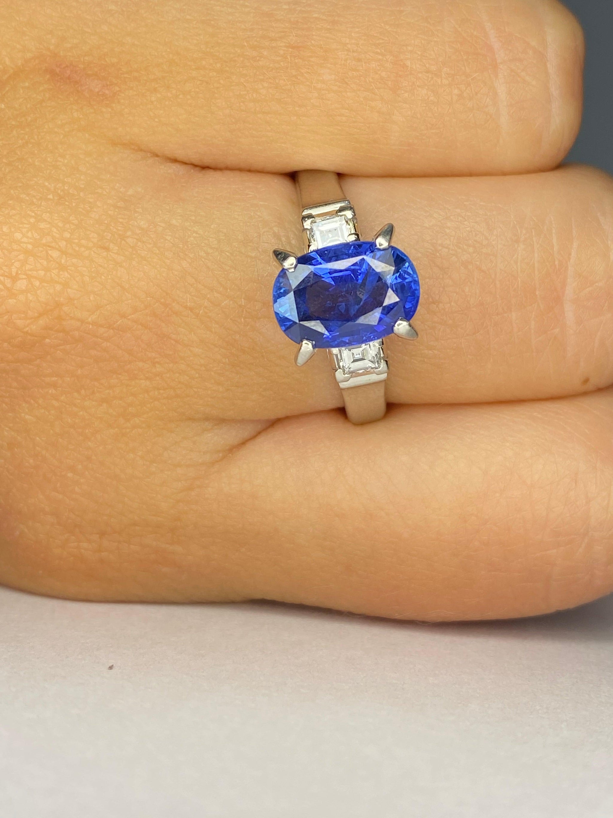 3.00 carat sapphire engagement ring, Princess Diana sapphire ring – Lilo  Diamonds