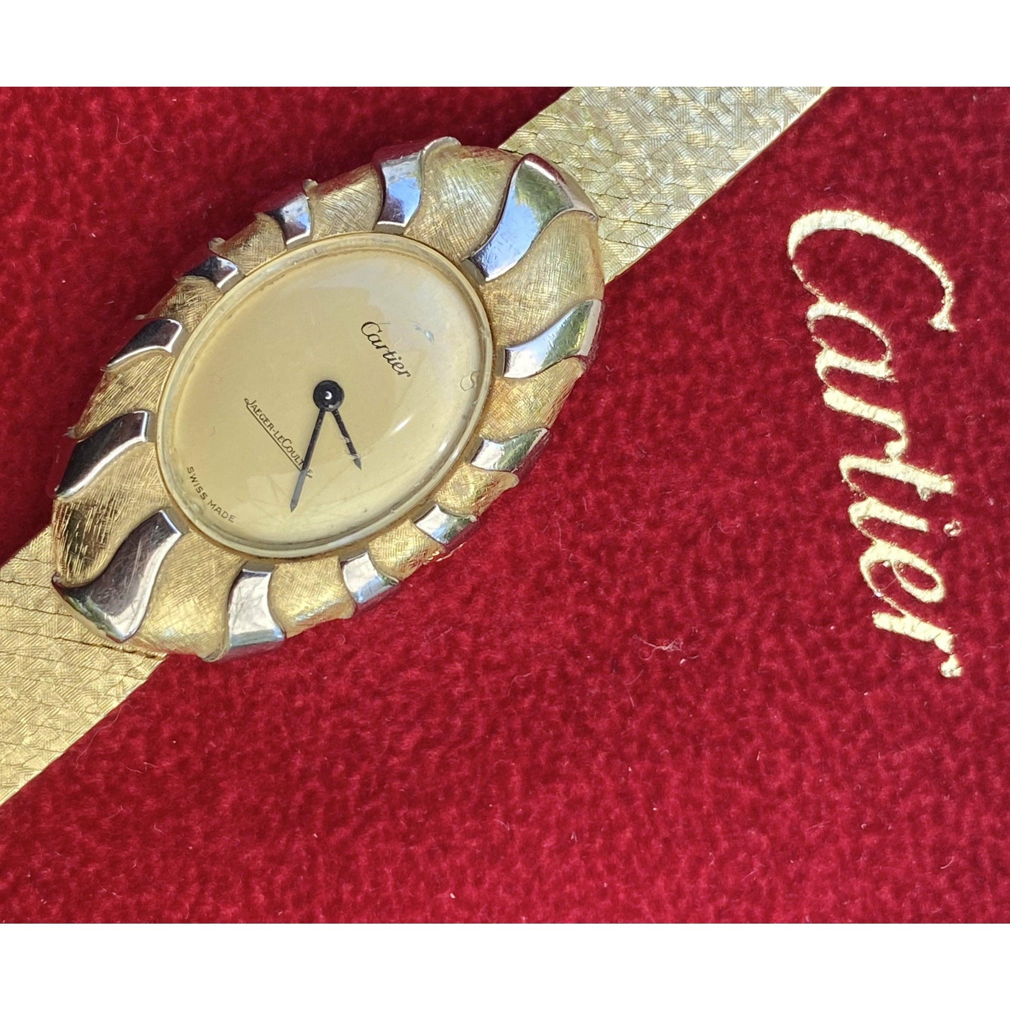 Vintage Two-Tone Cartier and Jaeger LeCoultre Watch in 18k Solid Yellow Gold-watch-ASSAY